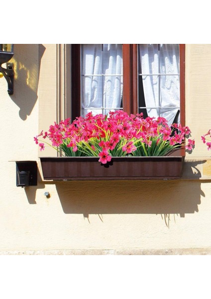 8 Paketler Açık Hava Çiçekleri Sahte Plastik Bitkiler Bahçe Ev Düğün Çiftlik Evi Dekoru (Gül Kırmızı) (Yurt Dışından) fiyatları