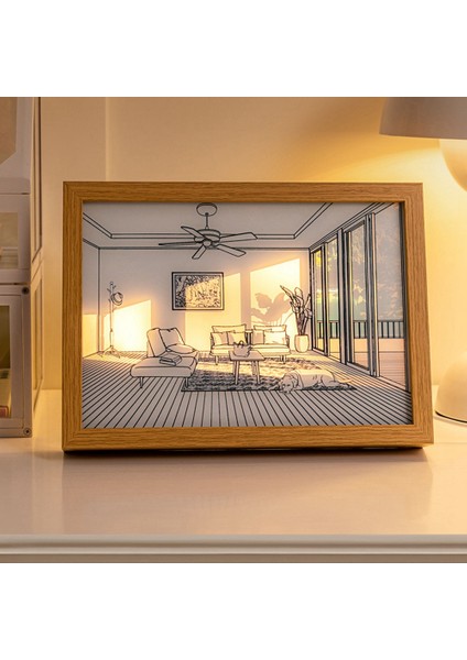 LED Boyama Işık Gece Lambası Sanat Masa Gece Lambası Oturma Odası Yatak Odası Için Dekoratif Duvar Işıkları GIFTS-17X23CM (Yurt Dışından) fırsatları