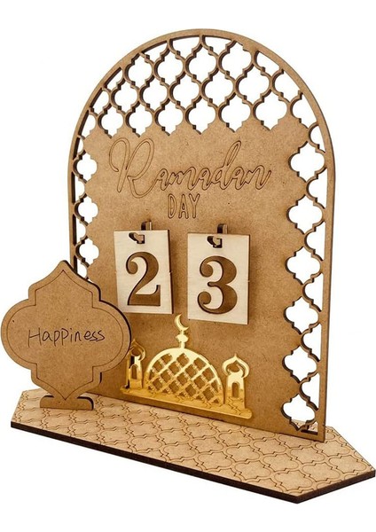 Ahşap Ramazan Takvimi Süslemeleri - Ahşap Geri Sayım Takvimleri Süslemeleri 30 Gün Eid Mubarak, Stil 2 (Yurt Dışından)