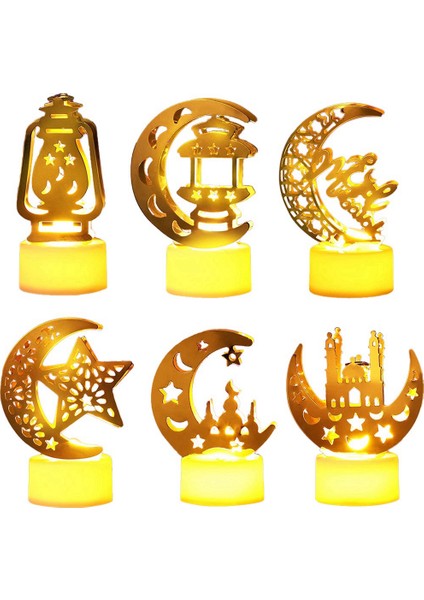 Ev Için Ramazan Işıkları Süslemeleri 6 Paket Eid Mubarak LED Mum Işıkları,(Yurt Dışından)