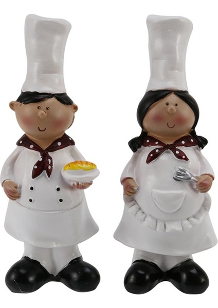 1 Çift Erkek Kız Şef Dekorasyon Ev Dekorasyon Reçine El Sanatları Şarap Dolabı Pencere Restoran Fırın Dekorasyon (Yurt Dışından) fiyatları