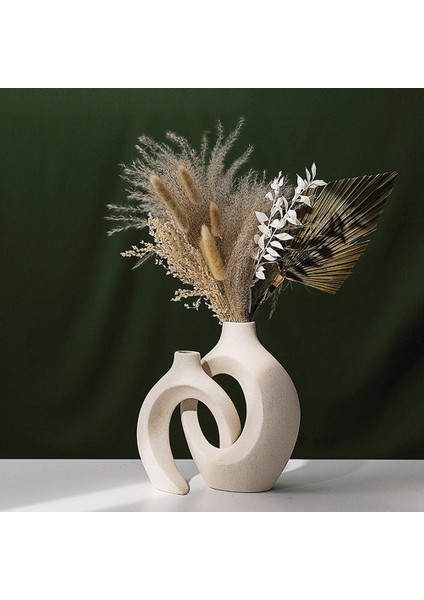 2 Adet/takım Seramik Vazolar Kurutulmuş Pampas Çim Çiçekler Iskandinav Oturma Odası Ev Dekor Aksesuarları Masa Üstü (Yurt Dışından) fırsatları