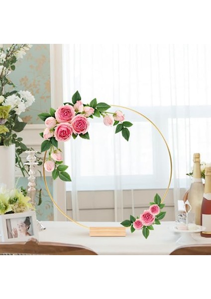 20 Adet 12 Inç Metal Çiçek Çember Tutucular ile Centerpieces, Masa Yüzükleri, Düğün Noel Duvar Asılı El Sanatları (Yurt Dışından) fırsatları