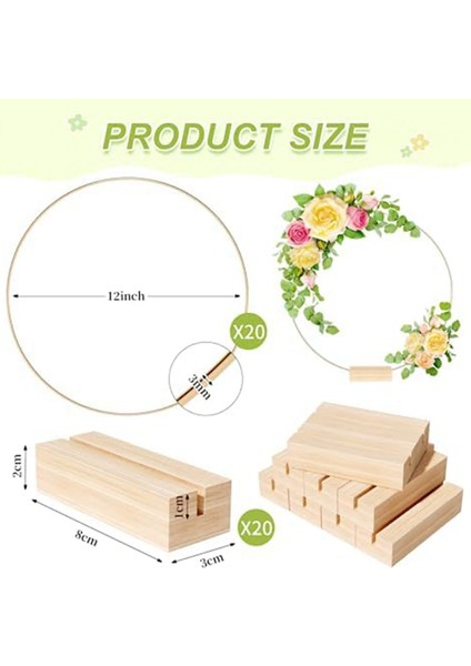 20 Adet 12 Inç Metal Çiçek Çember Tutucular ile Centerpieces, Masa Yüzükleri, Düğün Noel Duvar Asılı El Sanatları (Yurt Dışından) indirimleri