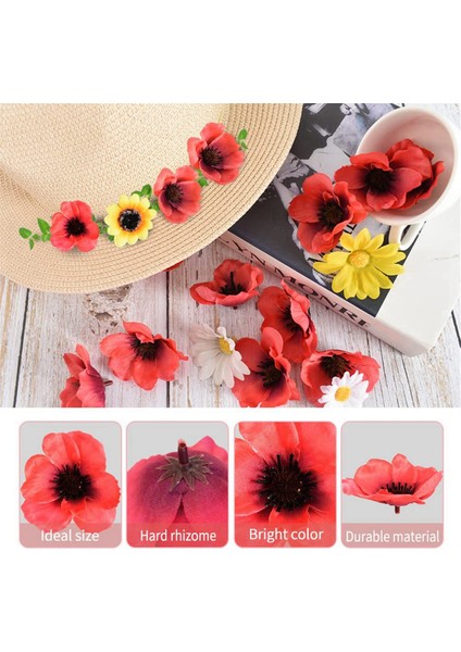50 Adet Mini Ipek Kiraz Çiçekleri Yapay Gül Çiçek Kafaları Kır Çiçekleri Çelenk Düğün Dekorasyon Scrapbooking Için (Yurt Dışından)
