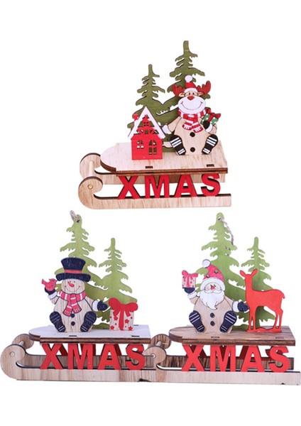 Noel Süsleri Noel Dekorasyonu Kızak Süsleme Ofis Masası Dekorasyonu Iç Mekan Dekorasyonu -Sahne (Yurt Dışından)