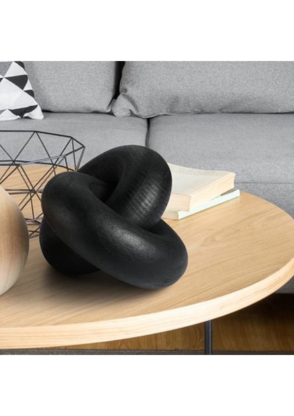 Ahşap Zincir Dekor, 2 Bağlantılı Dekoratif Zincir El Oyması Boho Ahşap Düğüm Dekor Kitaplık Masası Oturma Odası Masası (Siyah) (Yurt Dışından) fırsatları