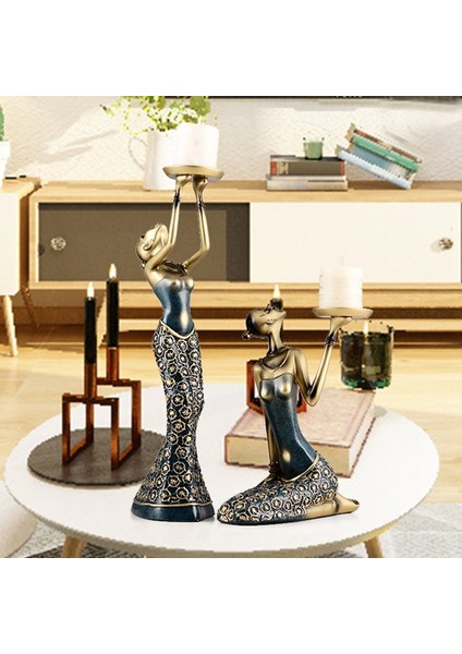 Soyut Bayan Mumluklar Reçine Vintage Heykeli Heykel Şamdan Ev Vintage Ayıklaması Parti Dekorasyon-A (Yurt Dışından) indirimleri