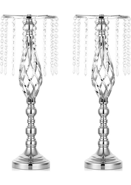 2 Adet Kristal Çiçek Standı Düğün Masalar Için Centerpieces, Düğün Parti Yemeği Olay B Için Masa Üstü Metal Çiçek Vazo (Yurt Dışından)