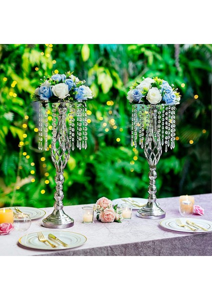 2 Adet Kristal Çiçek Standı Düğün Masalar Için Centerpieces, Düğün Parti Yemeği Olay B Için Masa Üstü Metal Çiçek Vazo (Yurt Dışından) fiyatları