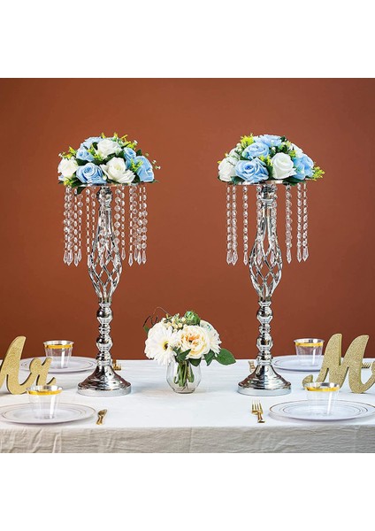 2 Adet Kristal Çiçek Standı Düğün Masalar Için Centerpieces, Düğün Parti Yemeği Olay B Için Masa Üstü Metal Çiçek Vazo (Yurt Dışından) modelleri