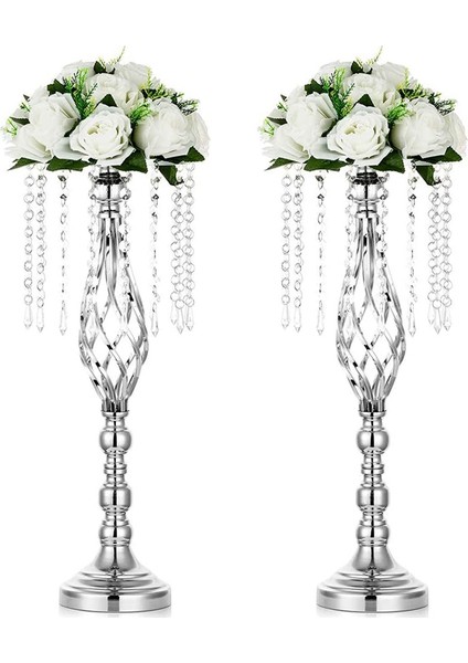 2 Adet Kristal Çiçek Standı Düğün Masalar Için Centerpieces, Düğün Parti Yemeği Olay B Için Masa Üstü Metal Çiçek Vazo (Yurt Dışından) indirimleri