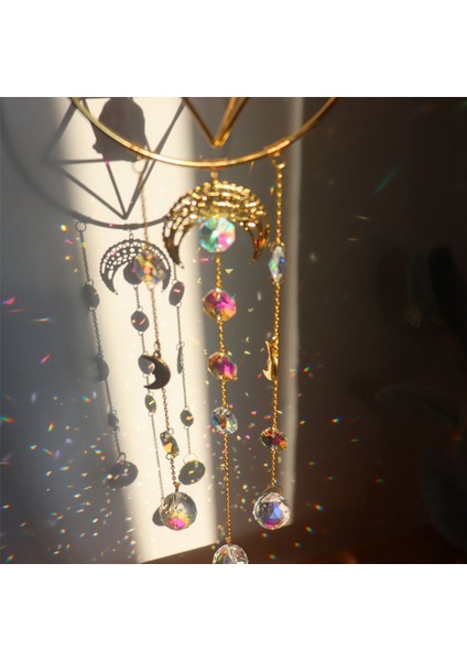 Amathyst, El Yapımı Altın Kaplama Ay Evresi Güneş Tuzağı, Renkli Kristal Güneşlik, Prizma Güneşlik, Pencere Askısı (Yurt Dışından) indirimleri