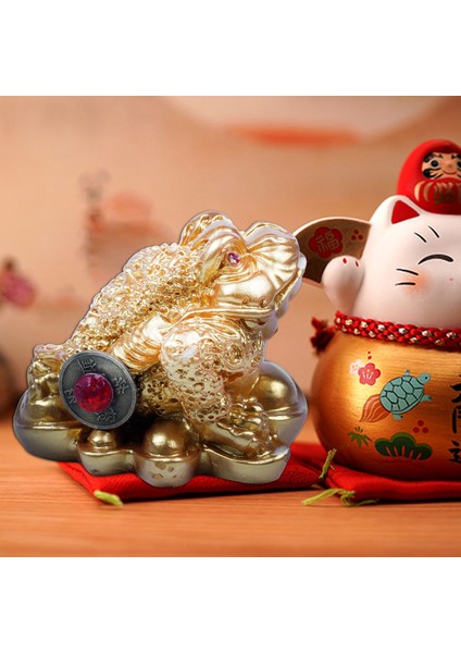 Çin Feng Shui Para Servet Kurbağa Kurbağa Sikke Ev Dekorasyon Ev Ofis Dekorasyonu Şanslı Hediyeler Altın (Yurt Dışından) fiyatları