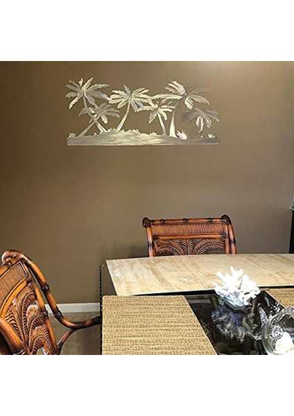 Palm On Beach Metal Duvara Monte Süs Ev Plaj Sahnesi Metal Sanat Çelik Duvar Dekor Burcu (Yurt Dışından) fiyatları