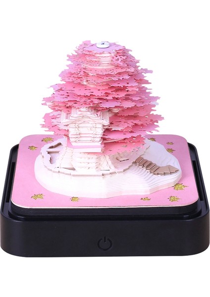 2024 Takvim Bloknot, LED Işıkları ile Masa Takvimi 3D Not Defteri Kağıt Oyma Hediye Ofis Için Masaüstü Dekorasyon A (Yurt Dışından)