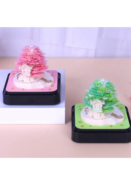 2024 Takvim Bloknot, LED Işıkları ile Masa Takvimi 3D Not Defteri Kağıt Oyma Hediye Ofis Için Masaüstü Dekorasyon A (Yurt Dışından) modelleri