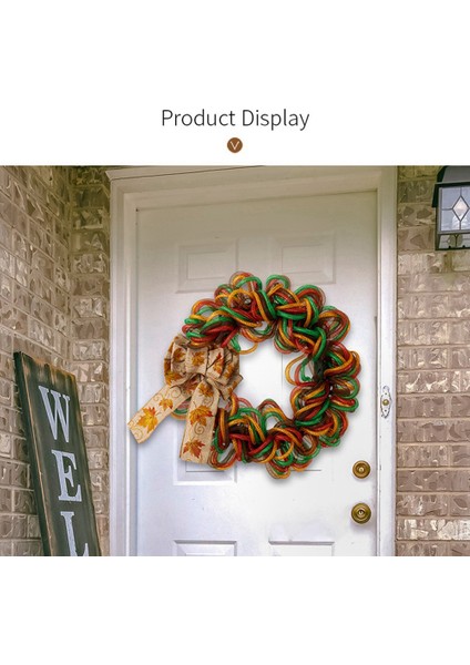 Sgiving Süslemeleri Akçaağaç Yaprağı Yay Çelengi, Ev Rengi Parlak Tüp Çelengi, Kapı Asma Çelengi (Yurt Dışından) fiyatları