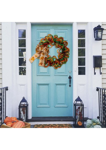 Sgiving Süslemeleri Akçaağaç Yaprağı Yay Çelengi, Ev Rengi Parlak Tüp Çelengi, Kapı Asma Çelengi (Yurt Dışından) fırsatları