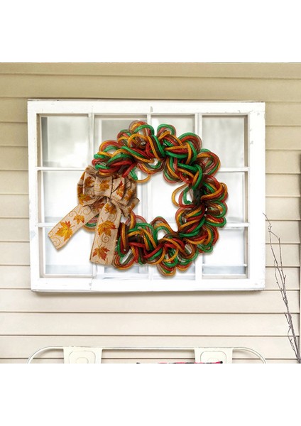 Sgiving Süslemeleri Akçaağaç Yaprağı Yay Çelengi, Ev Rengi Parlak Tüp Çelengi, Kapı Asma Çelengi (Yurt Dışından) indirimleri