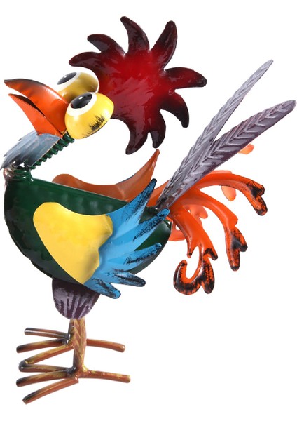 Kapalı/açık Metal Horoz Yard Heykeli Dekorasyon, Çok Renkli Horoz Heykeli (Yurt Dışından)