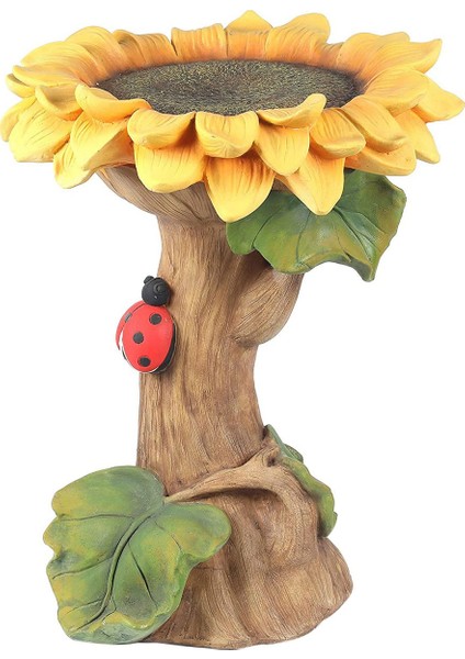 Ayçiçeği Kuş Banyosu Bahçe Dekorasyonu Açık Bahçe Çim Dekor Sanat Süsler (Yurt Dışından)