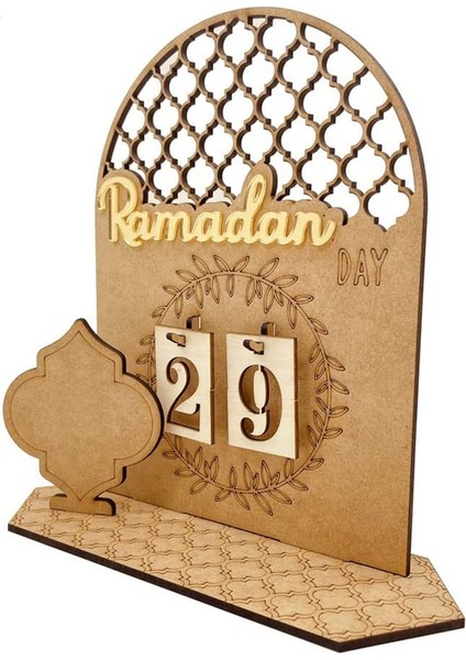 Ahşap Ramazan Takvimi Süslemeleri Geri Sayım Takvimleri Süslemeleri 30 Gün Eid Mubarak Ramazan Partisi Süsleme, C (Yurt Dışından)