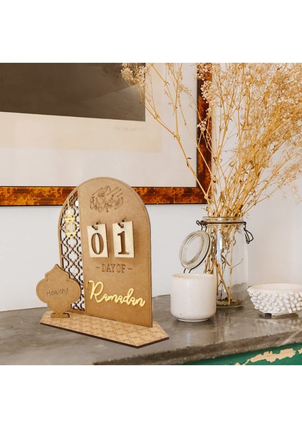Ahşap Ramazan Takvimi Süslemeleri Geri Sayım Takvimleri Süslemeleri 30 Gün Eid Mubarak Ramazan Partisi Süsleme, C (Yurt Dışından) modelleri