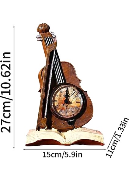 Estetik Dijital Saat Minyatür Keman Dekorasyonu, Vintage Keman Modeli, Masa Dekorasyonu Için Masa Saatleri, Craft Kırmızı (Yurt Dışından) modelleri