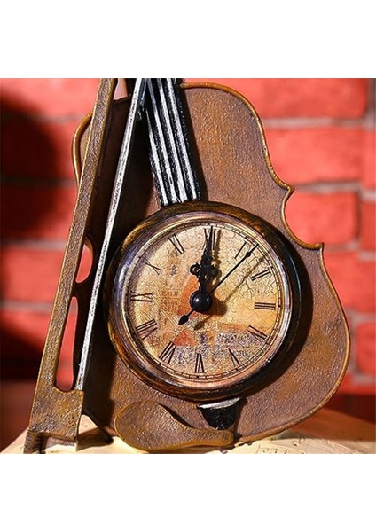 Estetik Dijital Saat Minyatür Keman Dekorasyonu, Vintage Keman Modeli, Masa Dekorasyonu Için Masa Saatleri, Craft Kırmızı (Yurt Dışından) fırsatları