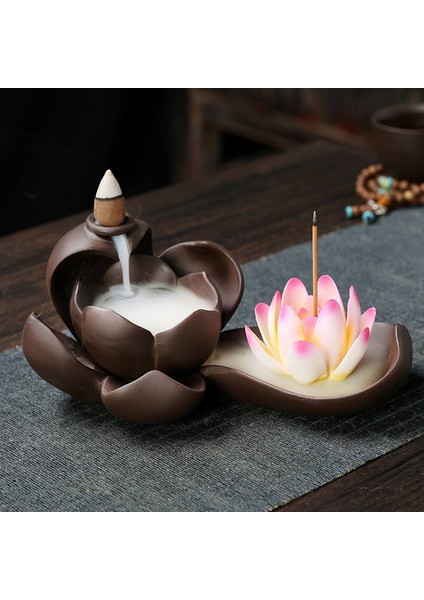Zarif Lotus Tütsü Brülör Tutucu Seramik Buhurdan El Sanatları Aromaterapi Ev Dekor Ofis B Için (Yurt Dışından) fiyatları