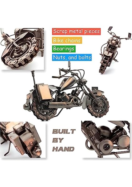 Erkekler Için Motosiklet Hediyeleri Benzersiz, Erkekler ve Kadınlar Için Doğum Günü Hediyeleri Biniciler, Vintage Ofis Dekoru, Hurda Metal Motosiklet Sanatı A (Yurt Dışından)