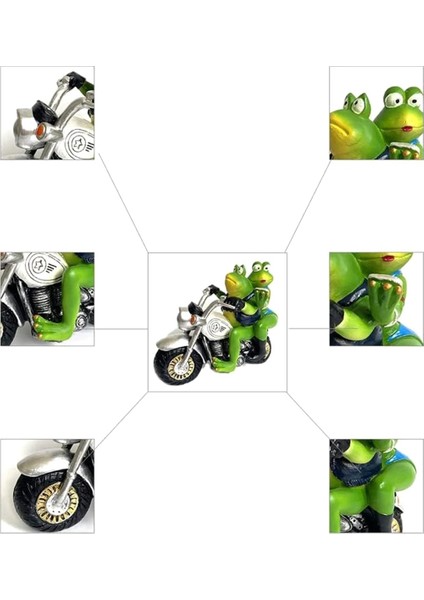 Kurbağa Motosiklet Reçine Kurbağa Çift Sürme Motosiklet Figürleri Kurbağa Heykelcik Dekor Reçine Kurbağa Hediyeler Bahçe Kurbağa Dekor (Yurt Dışından) modelleri