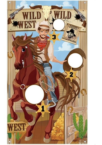 1 Fasulye Torbası ile Batı Partisi Atma Oyunları, Çocuklar ve Yetişkinler Için Eğlenceli Batı Oyunu Süslemeleri ve Malzemeleri (Yurt Dışından)