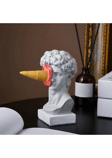 Modern Iskandinav Şekil Süs Dondurma David Heykelcik Ev Dekor Heykel Ofis Kitaplık Masaüstü Sanat Dekorasyon, B (Yurt Dışından) fiyatları