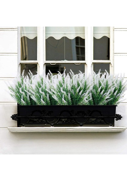 8 Paket Yapay Lavanta Çiçekleri Açık Uv Dayanıklı Çiçekler Solmaz Sahte Plastik Bitkiler Bahçe Klasik Beyaz (Yurt Dışından) modelleri