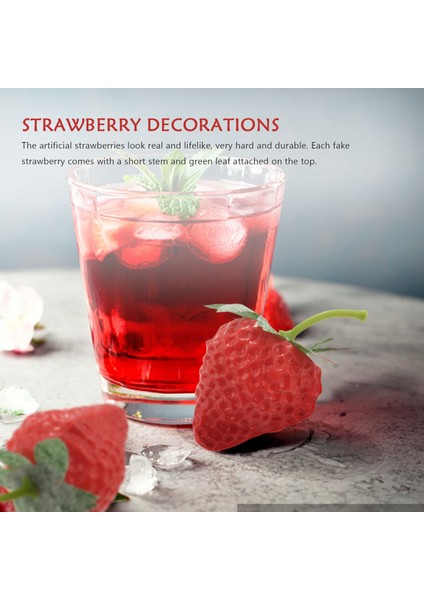 20 Parça Yapay Çilek Meyve Çilek Fotoğraf Prop Ev Mutfak Dolabı Parti Süsleme, Küçük (Yurt Dışından) fiyatları