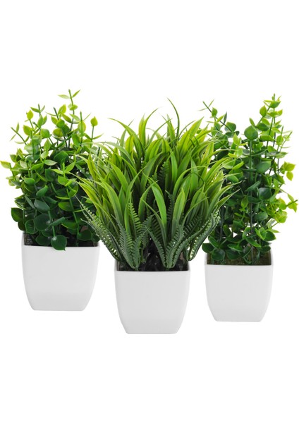 Paket Saksılarda Bitkiler Yapay Okaliptüs Bitki Mini Saksı Sahte Bitkiler Kapalı Küçük Plastik Buğday Çimi Çalılar (Yurt Dışından) fırsatları