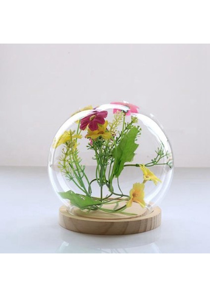 Ahşap Zeminli Dekoratif Cam Çan, Şeffaf Cam Kap Mikro Peyzaj Bahçe Dıy Teraryum Kabı (Yurt Dışından) indirimleri