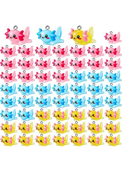 60 Adet Mini Axolotl Reçine Takılar Minyatür Deniz Axolotl Hayvan Kolye Axolotl Süs Axolotl Minik Hayvan Heykelcik (Yurt Dışından)