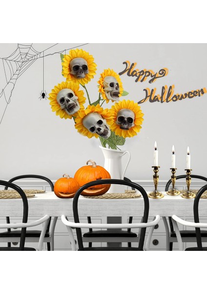 Cadılar Bayramı Kafatası Ayçiçeği Dekorasyon Cadılar Bayramı Kapalı Açık Bahçe Veranda Çim Yard Çim Teras Süsleri (Yurt Dışından) fırsatları