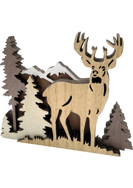 Orman Ahşap Oyma Noel Masa Süslemeleri Oda Masası Dekorasyonu Için Ahşap Noel Masa Dekorları (Yurt Dışından)