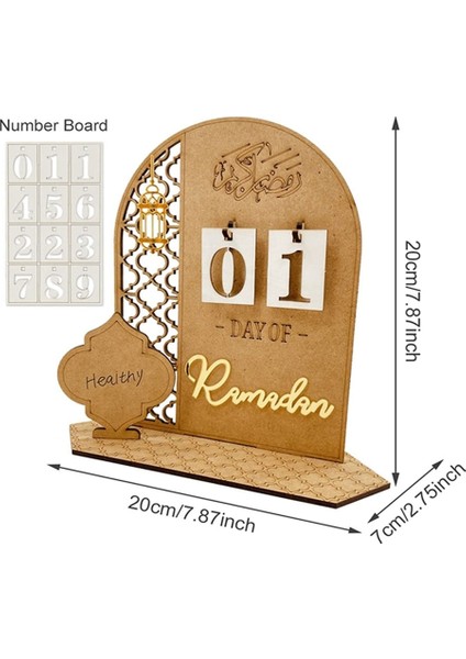 Ahşap Ramazan Takvimi Süslemeleri - Ahşap Geri Sayım Takvimleri Süslemeleri 30 Gün Eid Mubarak, Stil 1 (Yurt Dışından) fiyatları