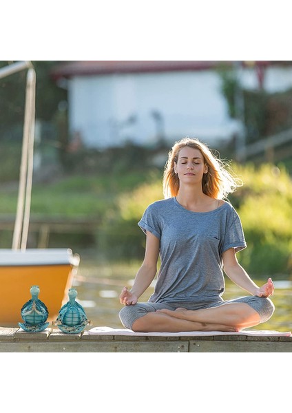 Kaplumbağa - Meditasyon Yoga Kaplumbağa Dekoru - Manevi Bahçe Odası Dekoru Için Yoga Kaplumbağa Heykelcik (A) (Yurt Dışından)