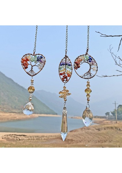 Çok Renkli Kalp Kristal Lamba Topu Kolye Dıy Kristal Araba Dekorasyon Ev Ofis Iç ve Dış Dekorasyon (Yurt Dışından) fırsatları