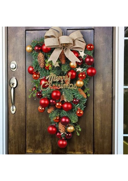 Ön Kapı Için Noel Tardrop ve Çelenk Noel Süslemeleri Süsler Için Kış Noel Merdiven Garland (Yurt Dışından)