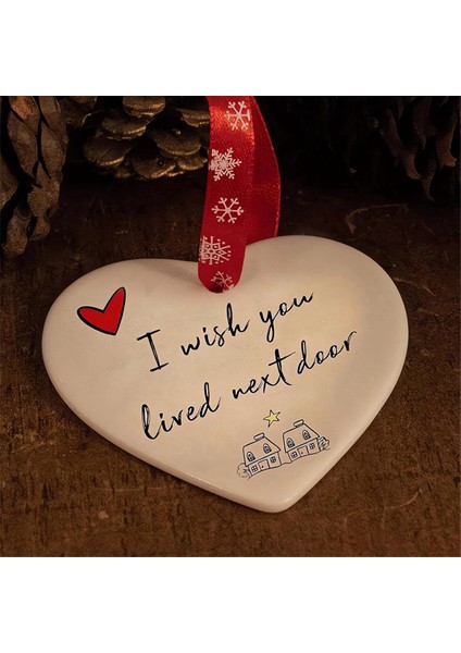 Noel Süslemeleri Kalp Asılı Süsleme Seramik Süs Dekor Arkadaşlar Çiftler Için Mükemmel Noel Ağacı,декоративные Подарки (Yurt Dışından) modelleri