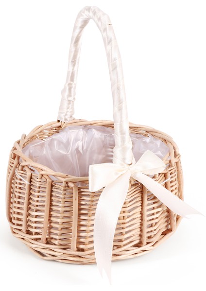 Dokuma Rattan Depolama Sepeti Çiçek Kız El Sepeti Yay ile El Yapımı, S,организаторы Кухни (Yurt Dışından)