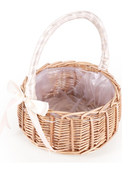 Dokuma Rattan Depolama Sepeti Çiçek Kız El Sepeti Yay ile El Yapımı, S,организаторы Кухни (Yurt Dışından)