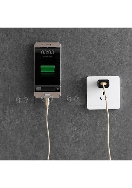 4'lü Güçlü Yapışkanlı Fiş,kablo Tutucu Düzenleyici Organizer Askı